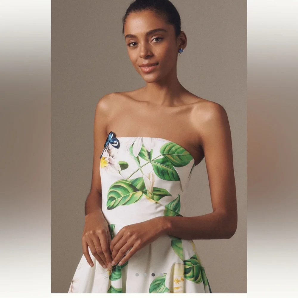 🆕 LEO LIN Lynn Strapless Midi Dress 🦋 - Picture 3 of 4